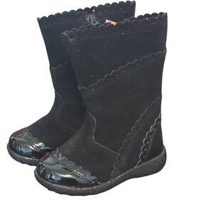 Vintage Gymboree Black Boots Girls Size 5 Faux Leather Toddler